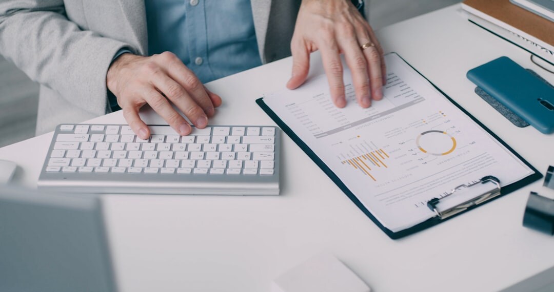 business consultant analyzing profits chart