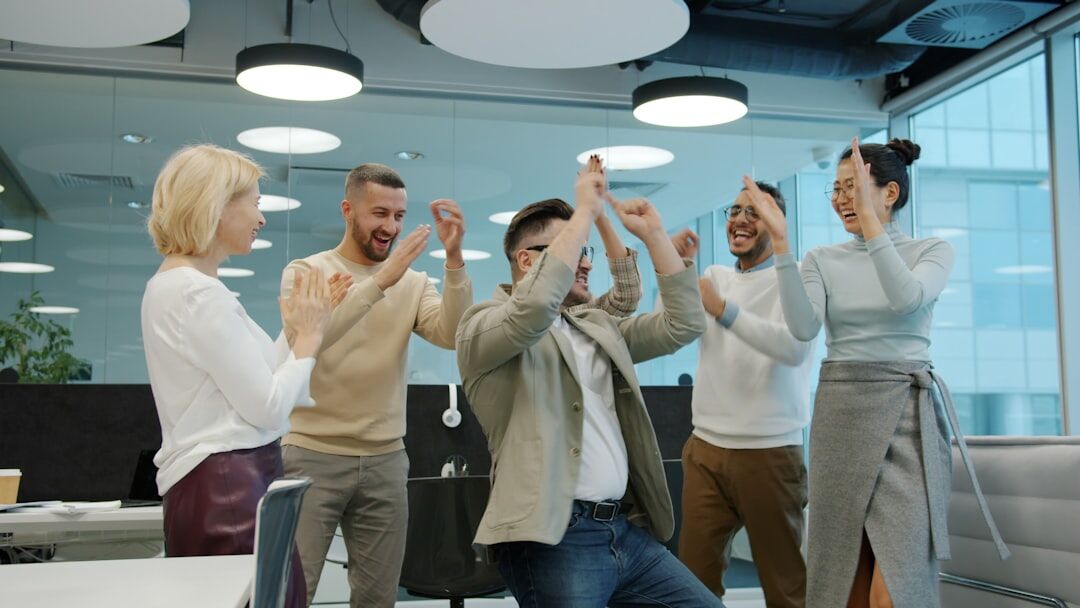 business team overcoming obstacles