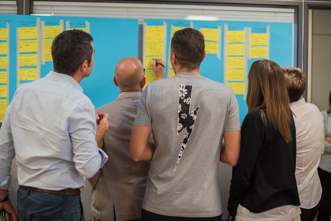 innovative team collaborating on strategy